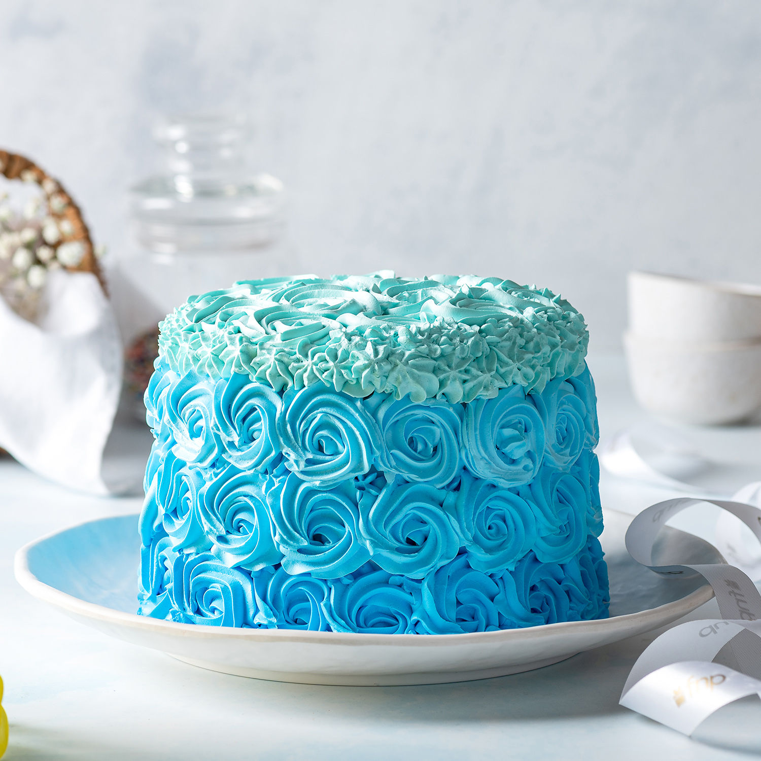 Blue Roses Designer Chocolate Cake | Cake2homes