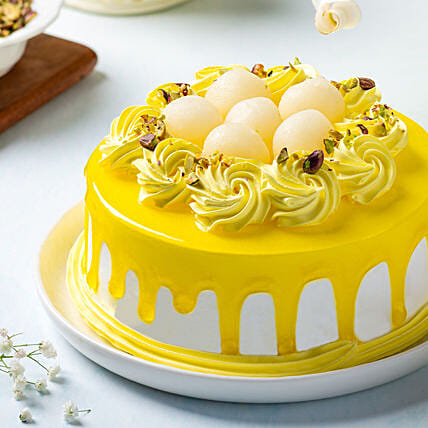 Vanilla Cream Cake With Rasgulla | Cake2homes