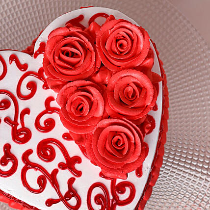 Rosy Heart Chocolate Cake | Cake2homes