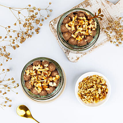 Yummy Choco Walnut Cake Jar Set of 2 | Cake2homes
