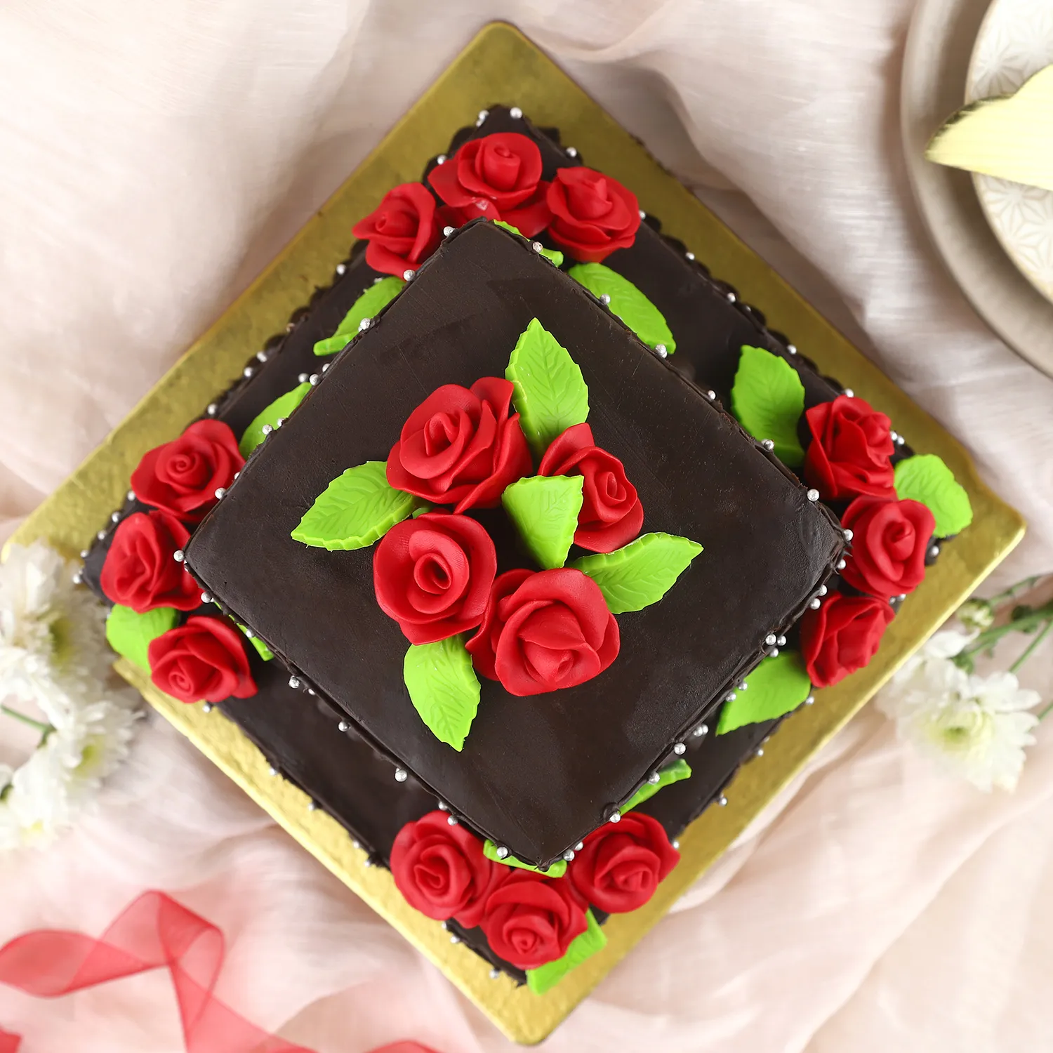 Rose N Truffle 2 Tier Cake | Cake2homes