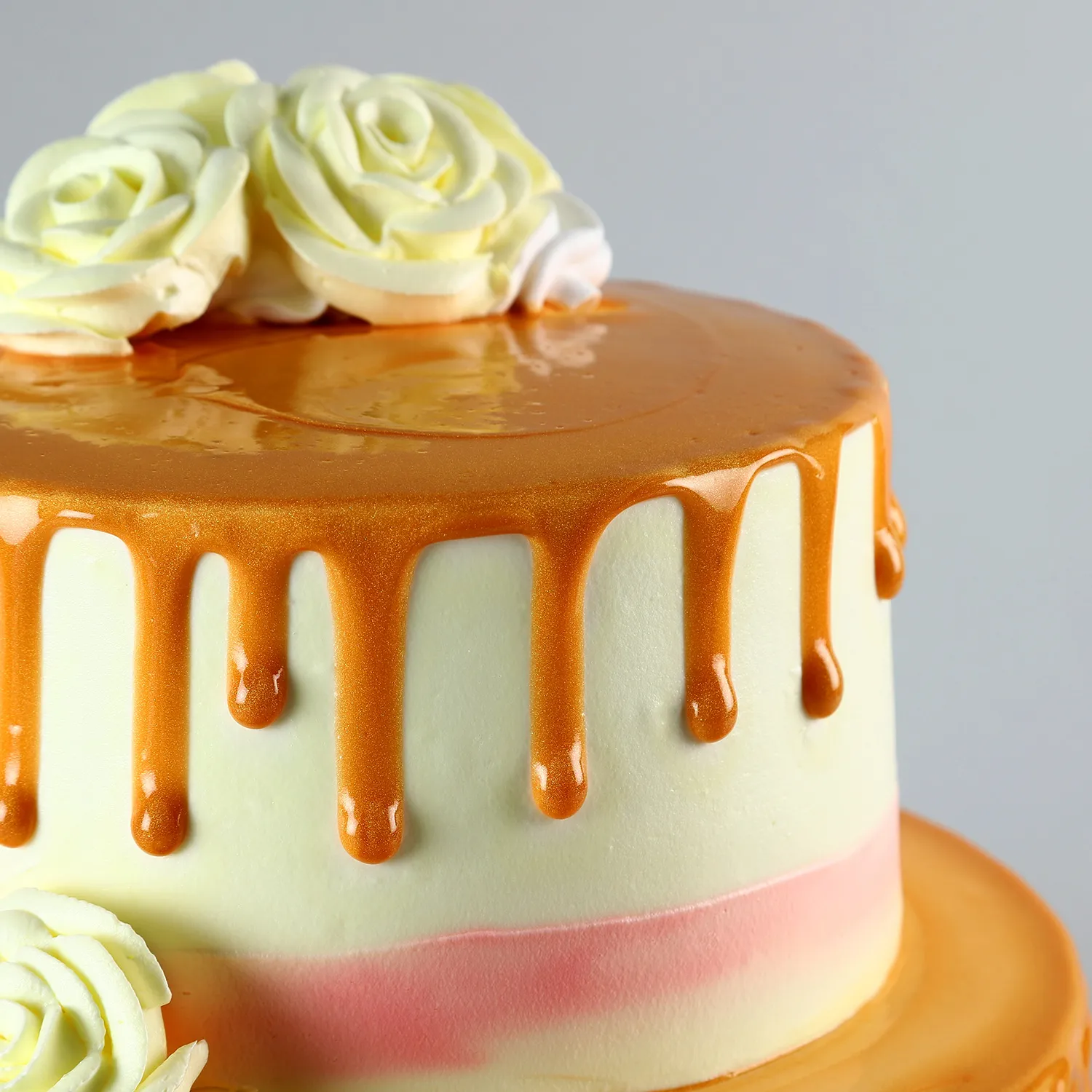 Dripping 2 Tier Butterscotch Cake | Cake2homes