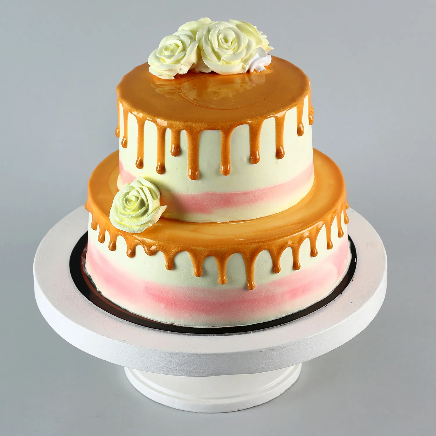 Dripping 2 Tier Butterscotch Cake | Cake2homes
