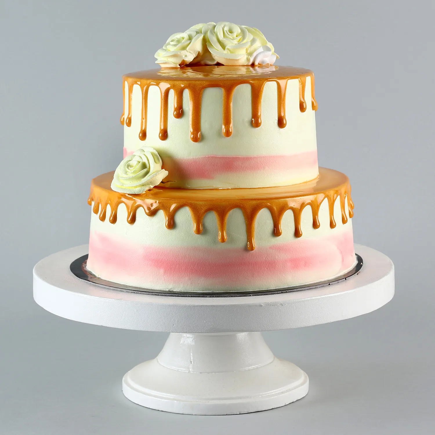 Dripping 2 Tier Butterscotch Cake | Cake2homes