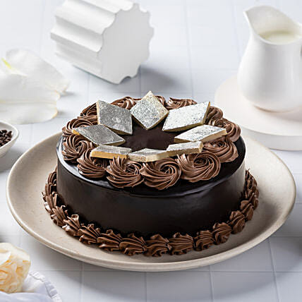 Chocolate Cream Cake With Kaju Katli | Cake2homes