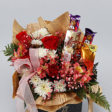 Chocolates & Mixed Flowers | Cake2homes