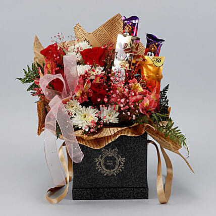 Chocolates & Mixed Flowers | Cake2homes