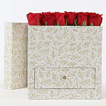 Stylish Box Of Red Roses & Chocolates | Cake2homes