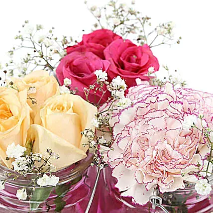 Jars Of Beautiful Flowers | Cake2homes