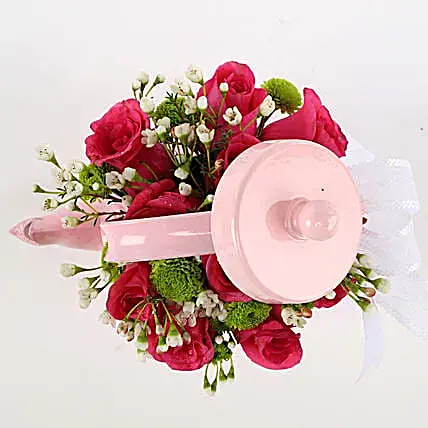 Pink Rose Tea Pot Arrangement | Cake2homes