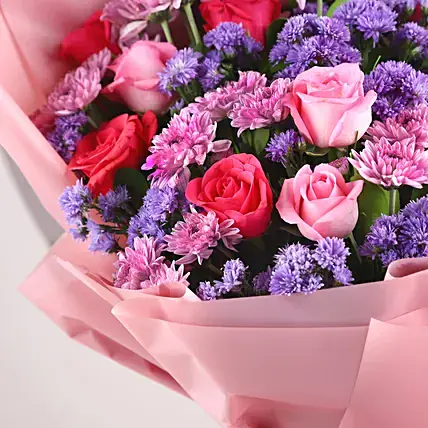 Pink Roses & Daisies Bouquet | Cake2homes