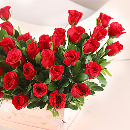 Ravishing 40 Red Roses Box Arrangement | Cake2homes