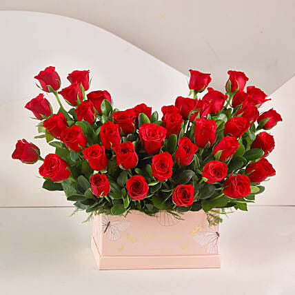 Ravishing 40 Red Roses Box Arrangement | Cake2homes