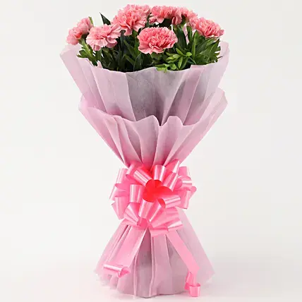 Beautiful 8 Pink Carnations Bouquet | Cake2homes