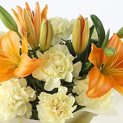 Carnations & Lilies Radiant Bouquet | Cake2homes