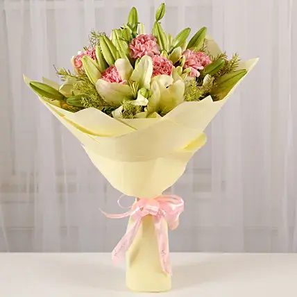 Asiatic Lilies & Carnations Mixed Bouquet | Cake2homes