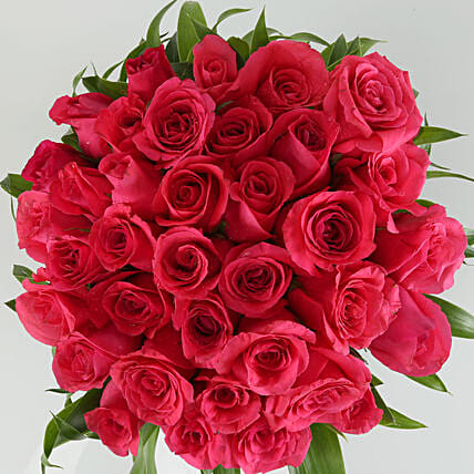 Pink Roses Glass Vase Arrangement | Cake2homes