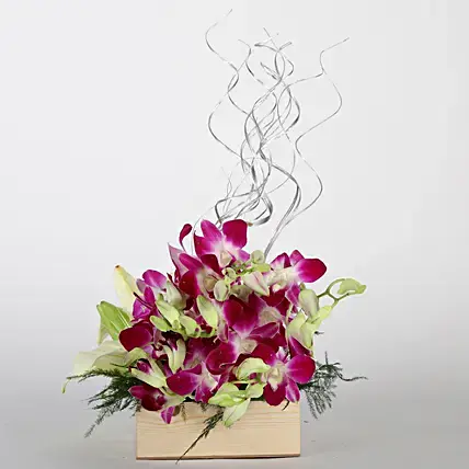 Lilies And Orchids Basket Arrangement | Cake2homes
