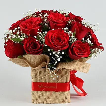 Exotic Red Roses Arrangement | Cake2homes
