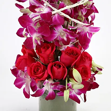 Roses And Orchids Vase Arrangement | Cake2homes