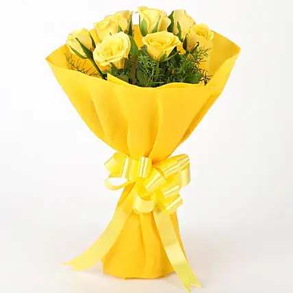 Enticing 8 Yellow Roses Bouquet | Cake2homes