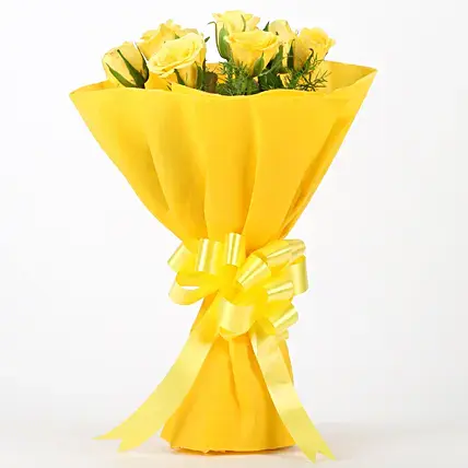 Enticing 8 Yellow Roses Bouquet | Cake2homes