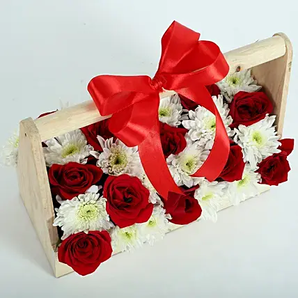 Roses & Daisies Basket Arrangement | Cake2homes