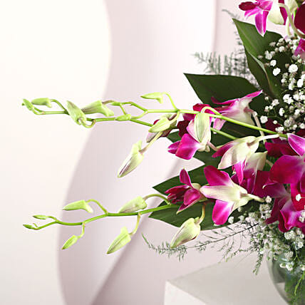 Purple Orchids Vase Arrangement | Cake2homes