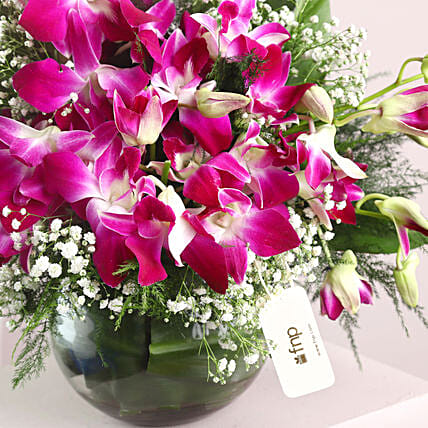 Purple Orchids Vase Arrangement | Cake2homes