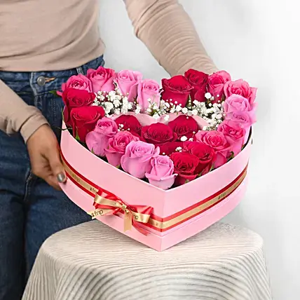 Ravishing Roses Heart Box | Cake2homes