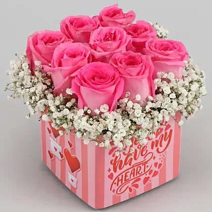 Pink Roses In You Have My Heart Sticker Vase | Cake2homes