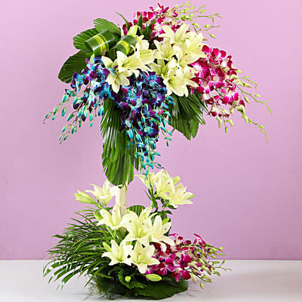 Bright Flowers Tall Arrangement | Cake2homes