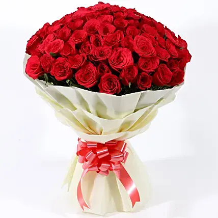 Grand Romance 100 Red Roses Bouquet | Cake2homes