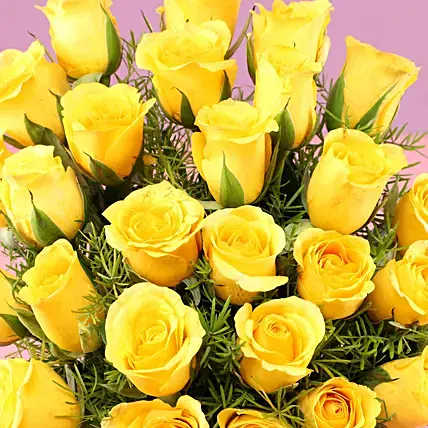 Exquisite 24 Yellow Roses Bouquet | Cake2homes