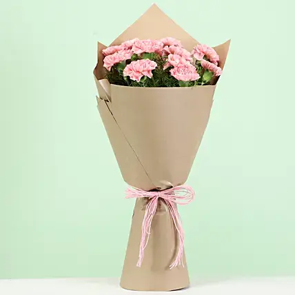 Perfect 12 Light Pink Carnations Bouquet | Cake2homes
