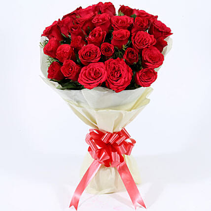 Exquisite 25 Red Roses Bouquet | Cake2homes