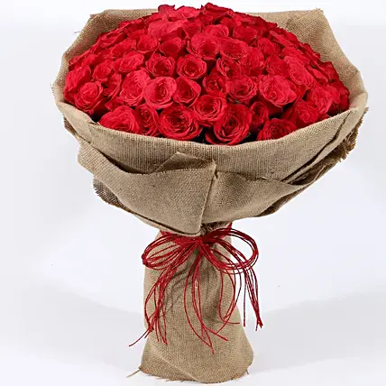 Majestic Gesture 100 Red Roses Bouquet | Cake2homes