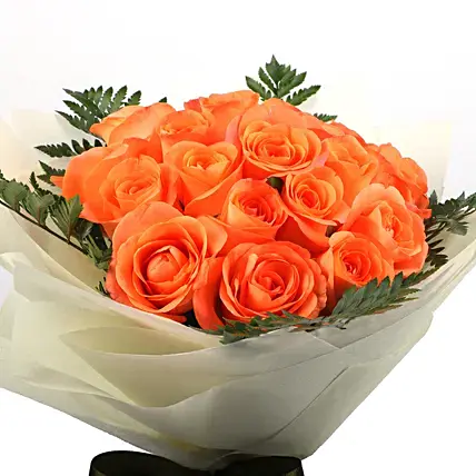 Vibrant Orange Roses Bouquet | Cake2homes