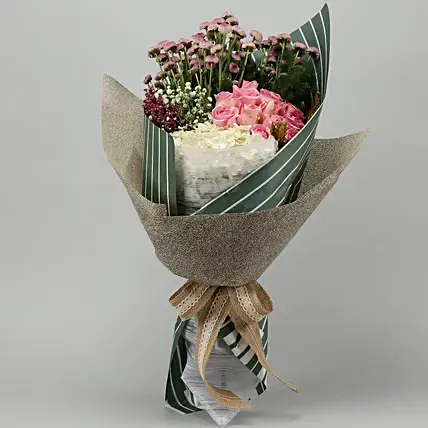 Hydrangea & Pink Daisy Bunch | Cake2homes