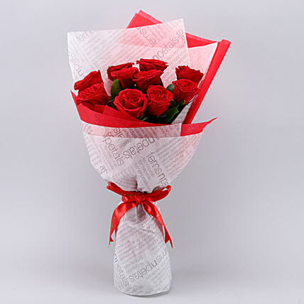 Appealing Red Roses Double Wrapped Bouquet | Cake2homes