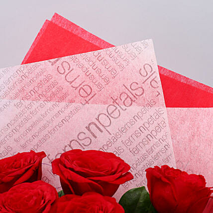 Appealing Red Roses Double Wrapped Bouquet | Cake2homes