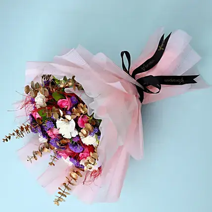 Blissful Carnations & Roses Bouquet | Cake2homes