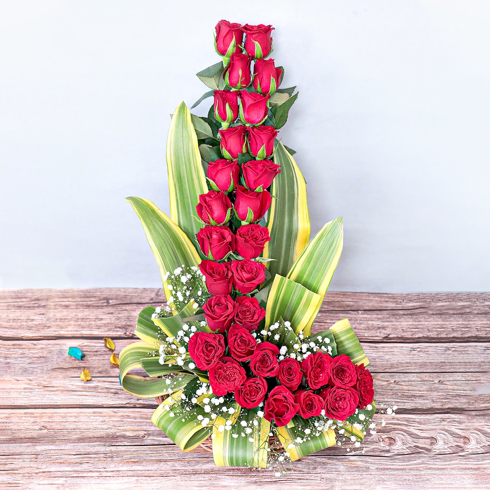 Exotic Red Roses Basket | Cake2homes
