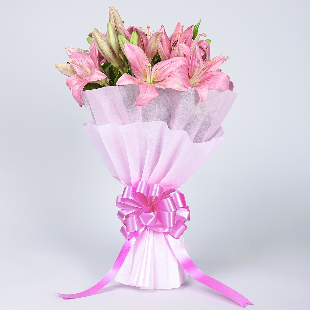 Beautiful Pink Lilies Bunch | Cake2homes