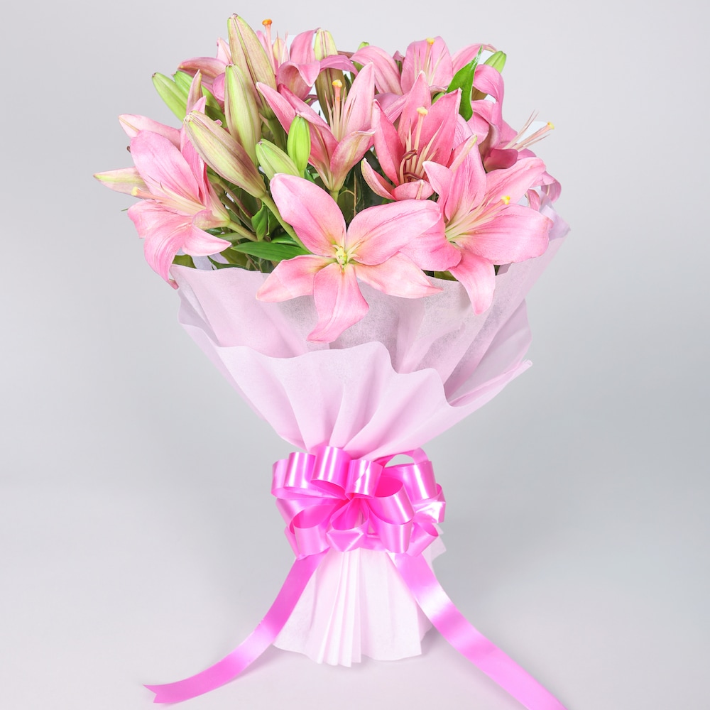 Beautiful Pink Lilies Bunch | Cake2homes