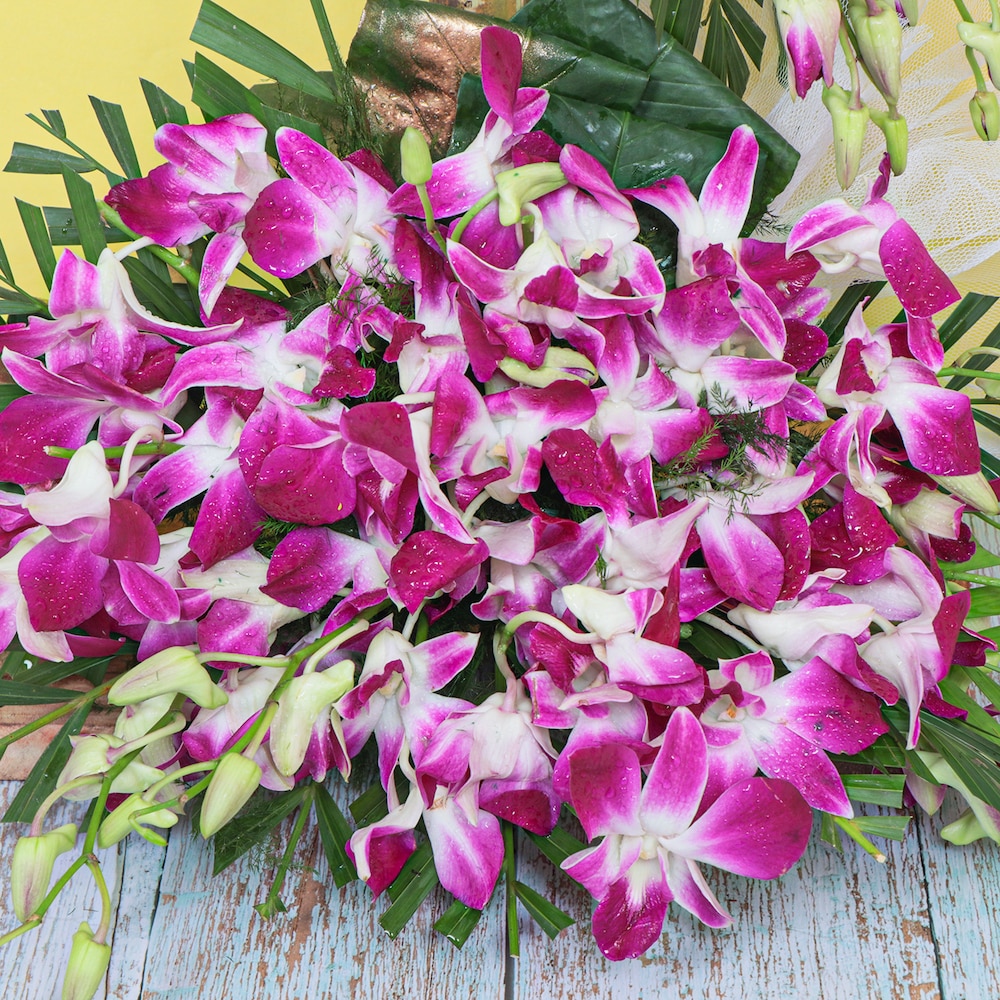 Purple Orchid Curvy Arrangement | Cake2homes