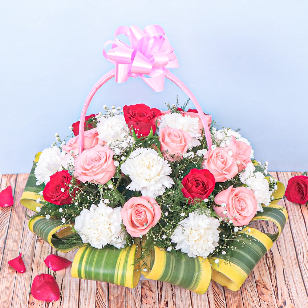Love Basket Of Rose | Cake2homes