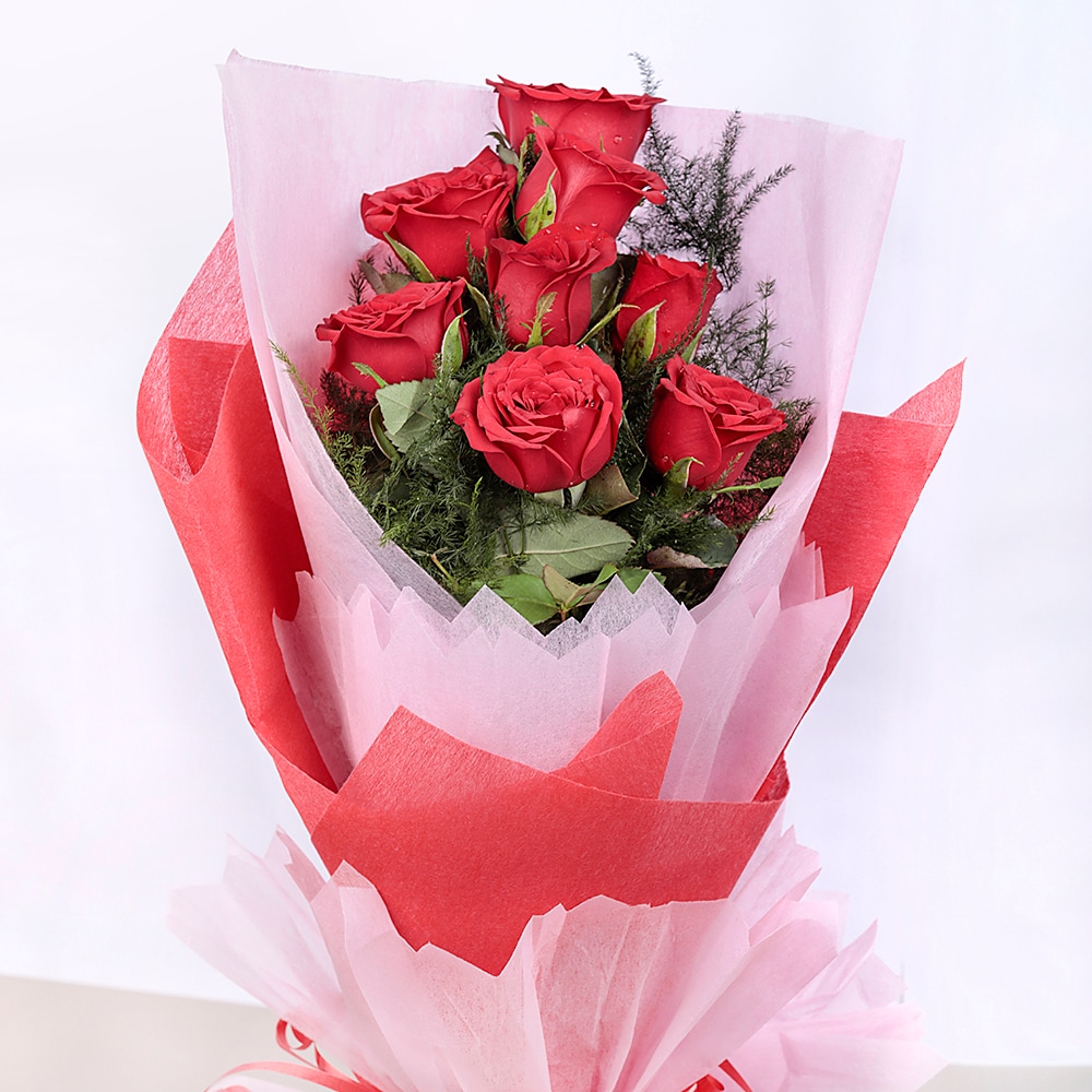 10 Red Roses In Paper Packing | Cake2homes