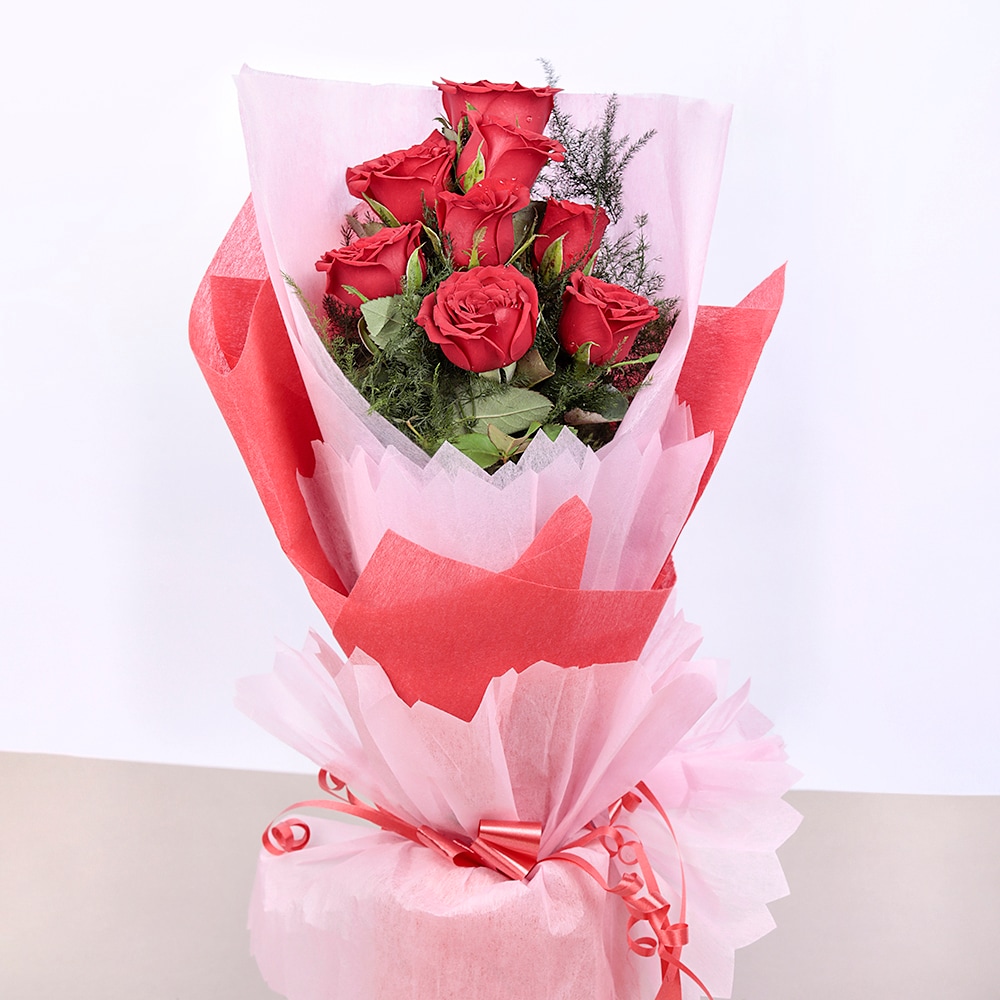 10 Red Roses In Paper Packing | Cake2homes