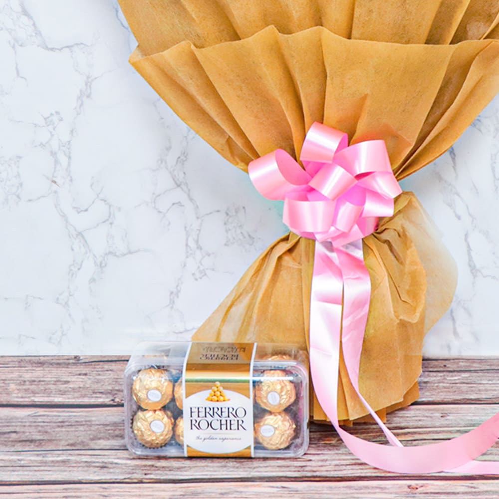 Classy Ferrero Lilies N Carnation Bouquet | Cake2homes